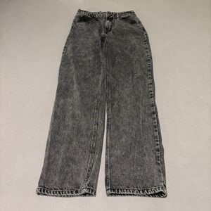 Empyre Verge Womens Grey Acid Wash Skate Jeans 26x30 High Waisted Straight Leg